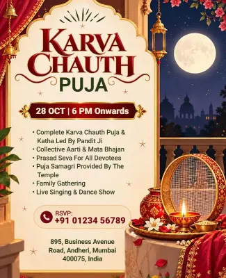 Karva Chauth Puja Event Details Flyer Template