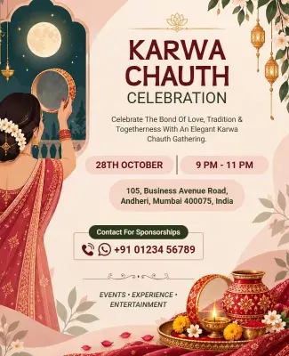 Karwa Chauth Celebration Event Flyer Template