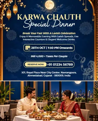 Karwa Chauth Special Dinner Celebration Flyer Template