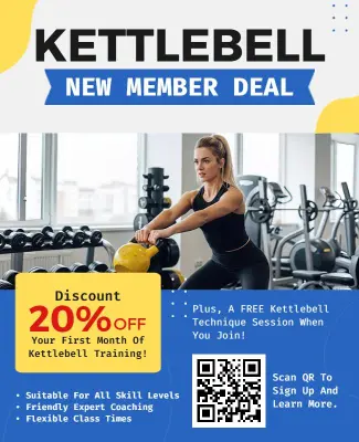 Kettlebell Training New Member Discount Flyer Template