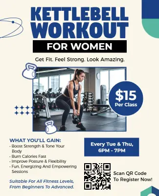 Kettlebell Workout Poster For Legs, Back, And Shoulder | Free Online Training | 594mm X 420mm (A2) | Improve Personal Fitness | Buy Now With Express International Delivery - View #2