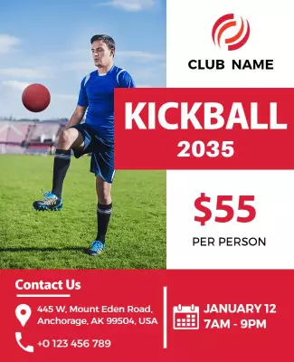 Kickball Sports Event Flyer Template