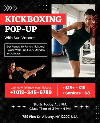 Kickboxing Pop-up Event Flyer Template
