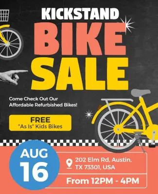 Kickstand Bike Sale Advertising Flyer Template
