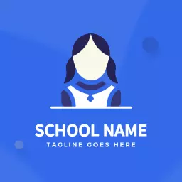 Kid-Friendly Design Featuring Bright Blue School Logo Template