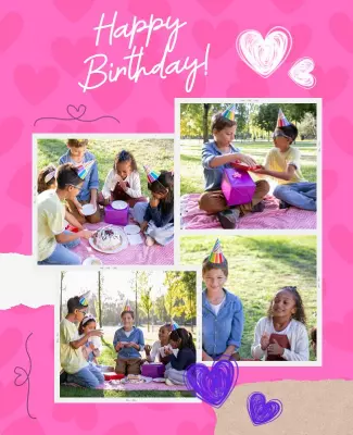 Kids Birthday Picnic Celebration Flyer Template