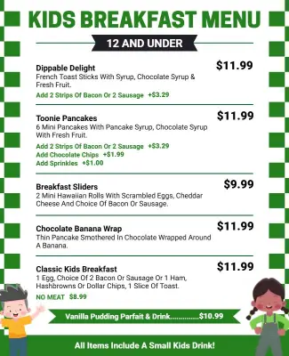 Kids Breakfast Menu Flyer Template