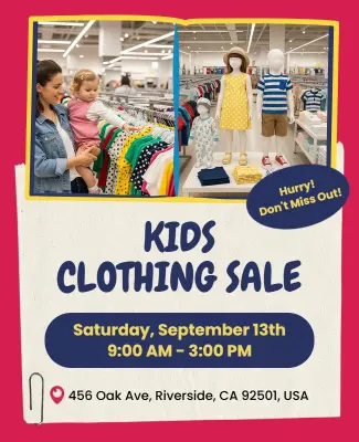 Kids Clothing Sale Event Flyer Template