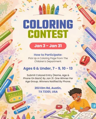 Kids Coloring Contest Event Flyer Template