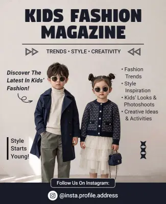 Kids Fashion Magazine Trends Flyer Template