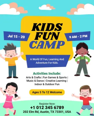 Kids Fun Camp Flyer Template