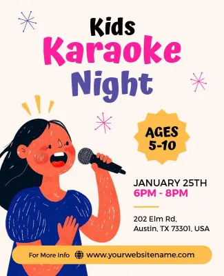 Kids Karaoke Night Event Flyer Template