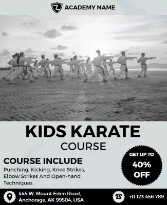 Kids Karate Training Course Flyer Template