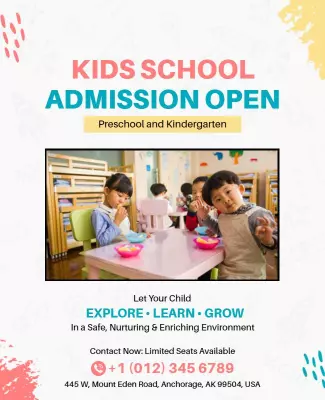 Kids School Admission Open Flyer Template