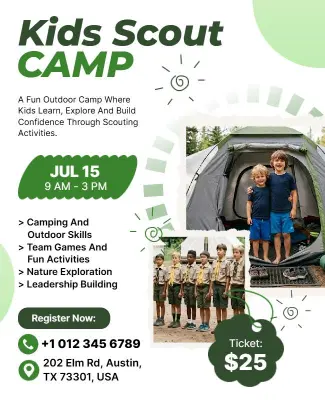Kids Scout Camp Flyer Template