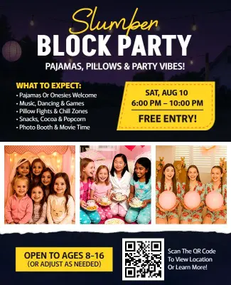 Kids Slumber Block Party Event Flyer Template