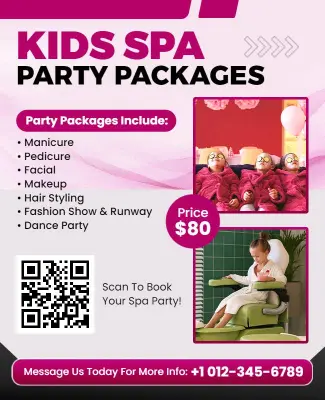 Kids Spa Party Packages Flyer Template