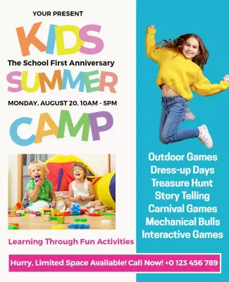 Kids Summer Camp Activity Flyer Template