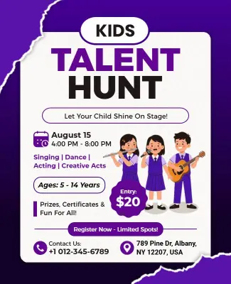 Kids Talent Hunt Event Flyer Template