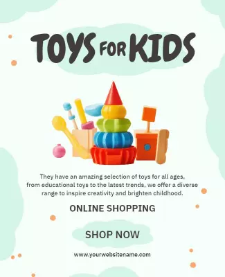Kids Toy Promotion Online Shopping Flyer Template