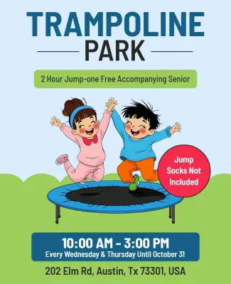 Kids Trampoline Park Promotion Flyer Template