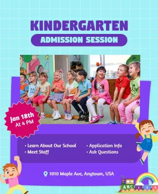 Kindergarten Admission Session Information Flyer Template