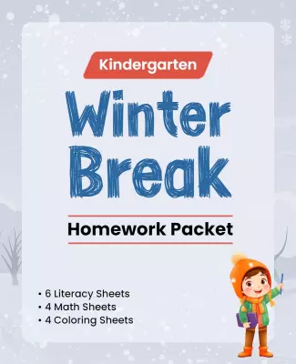 Kindergarten Winter Break Homework Packet Flyer Template