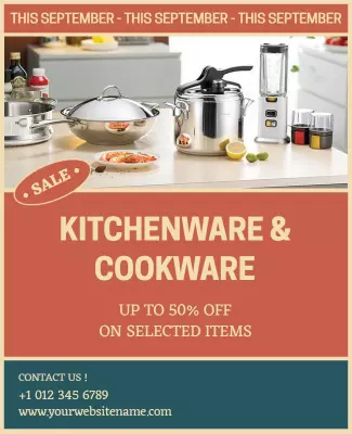 Kitchenware and Cookware Sale Flyer Template