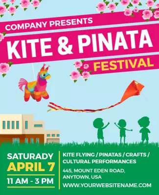 Kite and Pinata Festival Event Flyer Template
