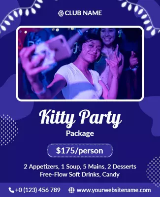 Kitty Party Celebration Package Flyer Template