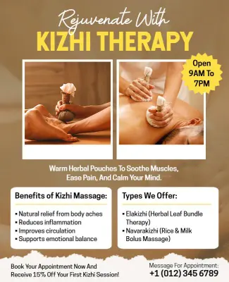 Kizhi Therapy Massage Treatment Flyer Template