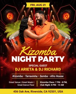 Kizomba Night Dance Party Flyer Template