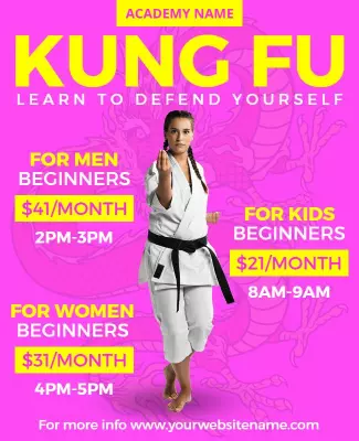 Kung Fu Self Defense Classes Flyer Template