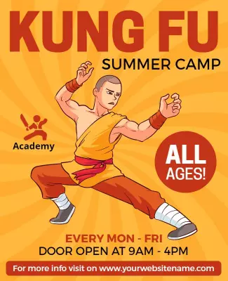 Kung Fu Summer Camp Promotional Flyer Template