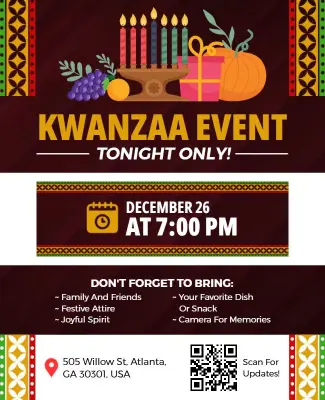 Kwanzaa Celebration Event Invitation Flyer Template