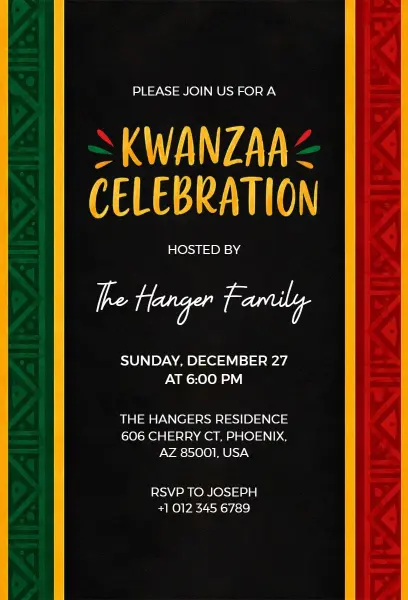 Kwanzaa Celebration Family Gathering Invitation Template