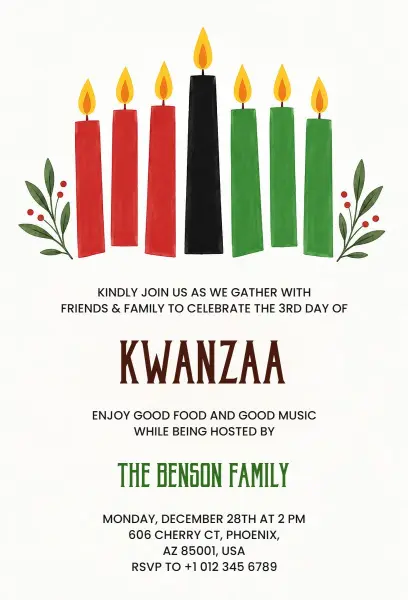 Kwanzaa Celebration Gathering Invitation Template