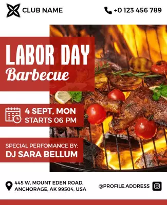 Labor Day Barbecue Event Flyer Template
