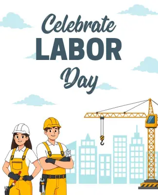 Labor Day Celebration Construction Workers Poster Template
