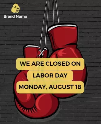 Labor Day Closure Announcement Flyer Template