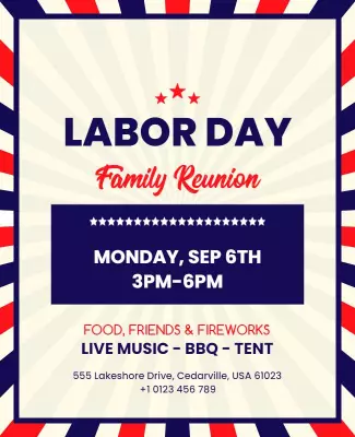 Labor Day Family Reunion Celebration Flyer Template