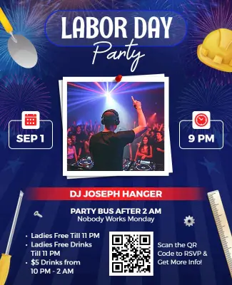 Labor Day Party Celebration Flyer Template