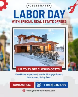 Labor Day Real Estate Promotion Flyer Template