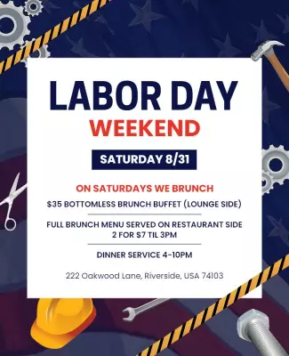 Labor Day Weekend Brunch Buffet Flyer Template