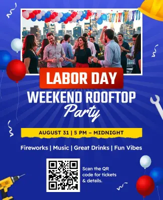 Labor Day Weekend Rooftop Party Flyer Template