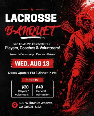 Lacrosse Banquet Celebration Poster Template