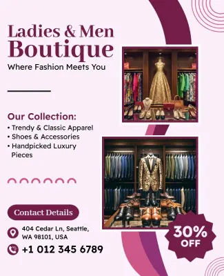 Ladies and Men Boutique Clothing Sale Flyer Template