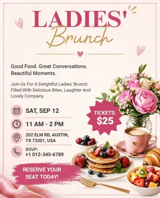 Ladies Brunch Event Flyer Template