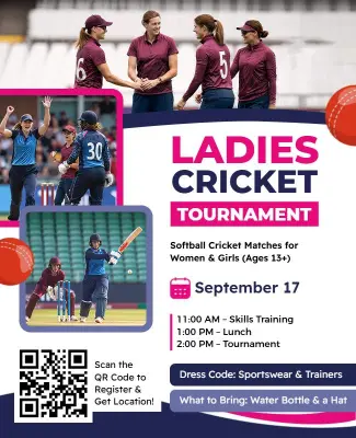 Ladies Cricket Tournament Flyer Template