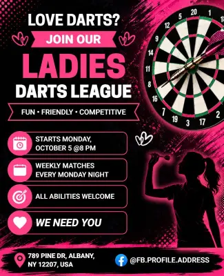 Ladies Darts League Event Flyer Template